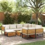 Set Divani da Giardino 10pz con Cuscini Legno Massello Acacia