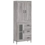 Credenza Grigio Sonoma 69,5x34x180 cm in Legno Multistrato