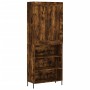 Credenza Rovere Fumo 69,5x34x180 cm in Legno Multistrato