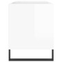 Mobile Porta Dischi Bianco Lucido 85x38x48 cm Legno Multistrato