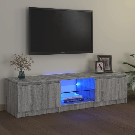 Mobile Porta TV con Luci LED Grigio Sonoma 140x40x35,5 cm