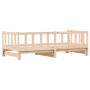 Divano Letto con Letto Estraibile 90x190 cm Legno Massello Pino