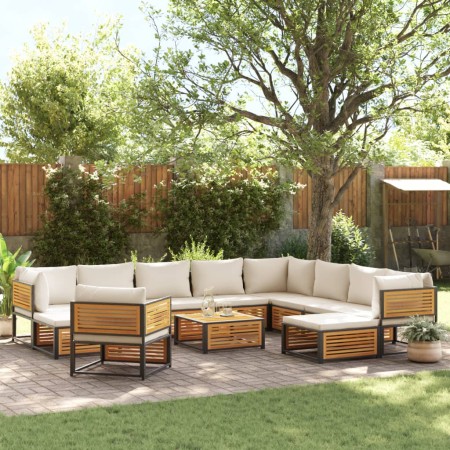 Set Divano da Giardino 12 pz con Cuscini Legno Massello Acacia