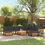 Set Divano da Giardino 11 pz con Cuscini Legno Massello Acacia