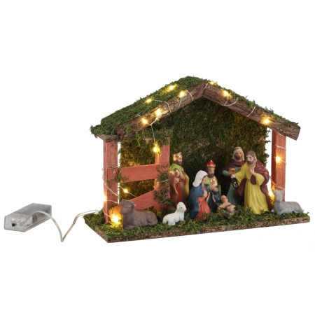 HI Presepe di Natale Illuminato con LED in Legno Decorazione