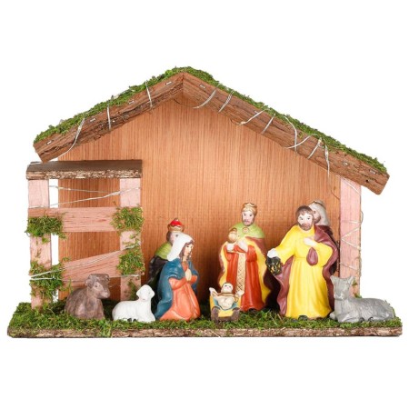 HI Presepe di Natale Illuminato con LED in Legno Decorazione