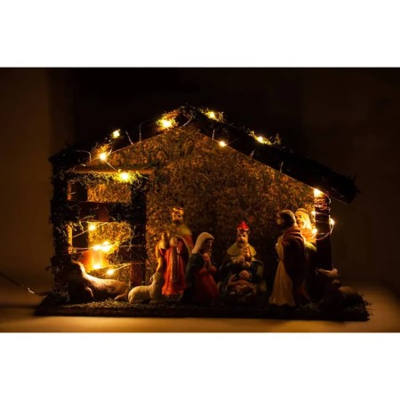 HI Presepe di Natale Illuminato con LED in Legno Decorazione