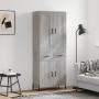 Credenza Grigio Sonoma 69,5x34x180 cm in Legno Multistrato