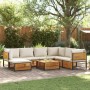 Set Divano da Giardino 8pz con Cuscini Legno Massello di Acacia