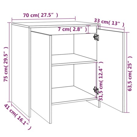 Credenze 2 pz Bianco Lucido in Legno Multistrato