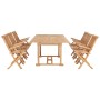 Set da Pranzo per Esterni 7 pz 150-200x100x75 cm Teak Massello