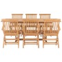 Set da Pranzo per Esterni 7 pz 150-200x100x75 cm Teak Massello