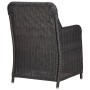 Set da Pranzo da Giardino 7 pz in Polyrattan Nero