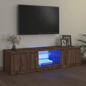 Mobile Porta TV con Luci LED rovere marrone 140x40x35,5 cm