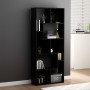 Libreria Nera 67x24x161 cm in Legno Multistrato