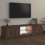 Mobile Porta TV con Luci LED rovere marrone 140x40x35,5 cm