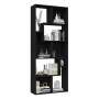 Libreria Nera 67x24x161 cm in Legno Multistrato