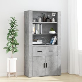 Credenza Grigio Cemento in Legno Multistrato