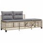 Set Divano ad Angolo 3 pz con Cuscini Beige Misto Polyrattan