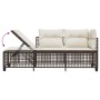 Set Divani ad Angolo 3 pz con Cuscini in Polyrattan Marrone