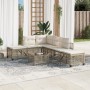 Set Divano ad Angolo 3 pz con Cuscini Beige in Polyrattan