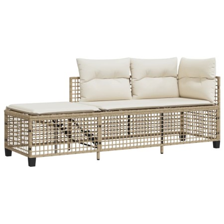 Set Divano ad Angolo 3 pz con Cuscini Beige in Polyrattan