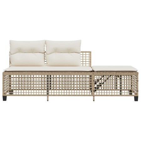 Set Divano ad Angolo 3 pz con Cuscini Beige in Polyrattan