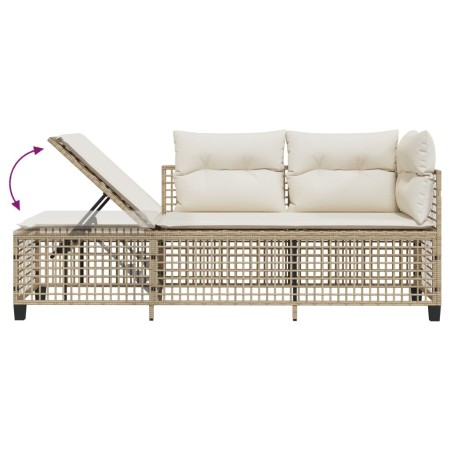 Set Divano ad Angolo 3 pz con Cuscini Beige in Polyrattan