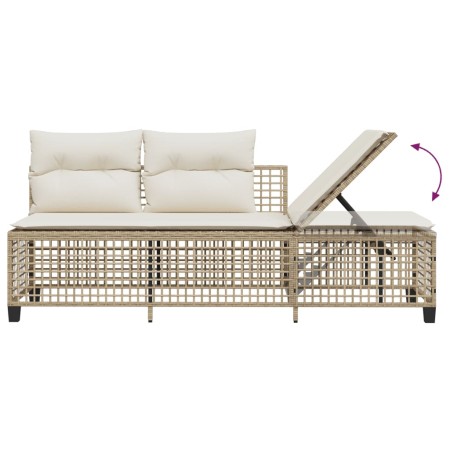 Set Divano ad Angolo 3 pz con Cuscini Beige in Polyrattan