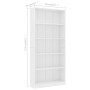 Libreria a 5 Ripiani Bianca 80x24x175 cm in Legno Multistrato