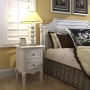 Comodino con 2 Cassetti in MDF Bianco