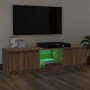 Mobile Porta TV con Luci LED rovere marrone 140x40x35,5 cm