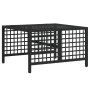 Set Divani ad Angolo 3 pz con Cuscini in Polyrattan Nero