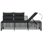 Set Divani ad Angolo 3 pz con Cuscini in Polyrattan Nero