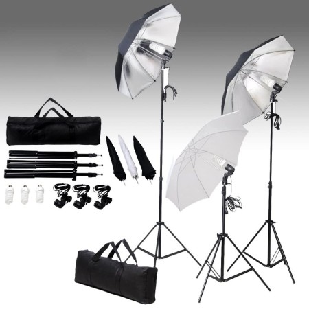 Kit Studio Fotografico con Set di Luci e Fondale