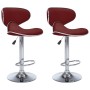 323649 Bar Stools 2 pcs Wine Red Faux Leather