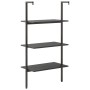 Scaffale Pendente a 3 Livelli Nero 64x35x120,5 cm