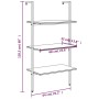 Scaffale Pendente a 3 Livelli Nero 64x35x120,5 cm