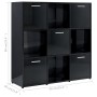 Libreria Nero Lucido 90x30x90 cm in Legno Multistrato