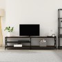 Mobile TV Rovere Marrone 200x40x50cm Legno Multistrato Metallo