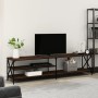 Mobile TV Rovere Marrone 200x40x50cm Legno Multistrato Metallo