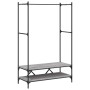 Appendiabiti con Scaffali Grigio Sonoma in Legno Multistrato