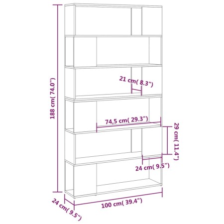 Libreria/Divisorio Bianco 100x24x188 cm