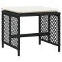 Sgabelli da Giardino con Cuscini 4pz Neri 41x41x36cm Polyrattan