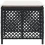 Sgabelli da Giardino con Cuscini 4pz Neri 41x41x36cm Polyrattan