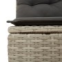 Divano Angolare Giardino con Cuscini Grigio Chiaro Polyrattan