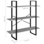 Libreria Grigio Cemento 100x30x105 cm in Legno Multistrato