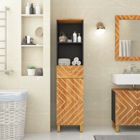 Mobile da Bagno Marrone e Nero 38x33,5x160 cm in Legno di Mango