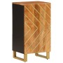 Credenza Marrone e Nera 40x33,5x75cm in Legno Massello di Mango