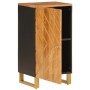 Credenza Marrone e Nera 40x33,5x75cm in Legno Massello di Mango